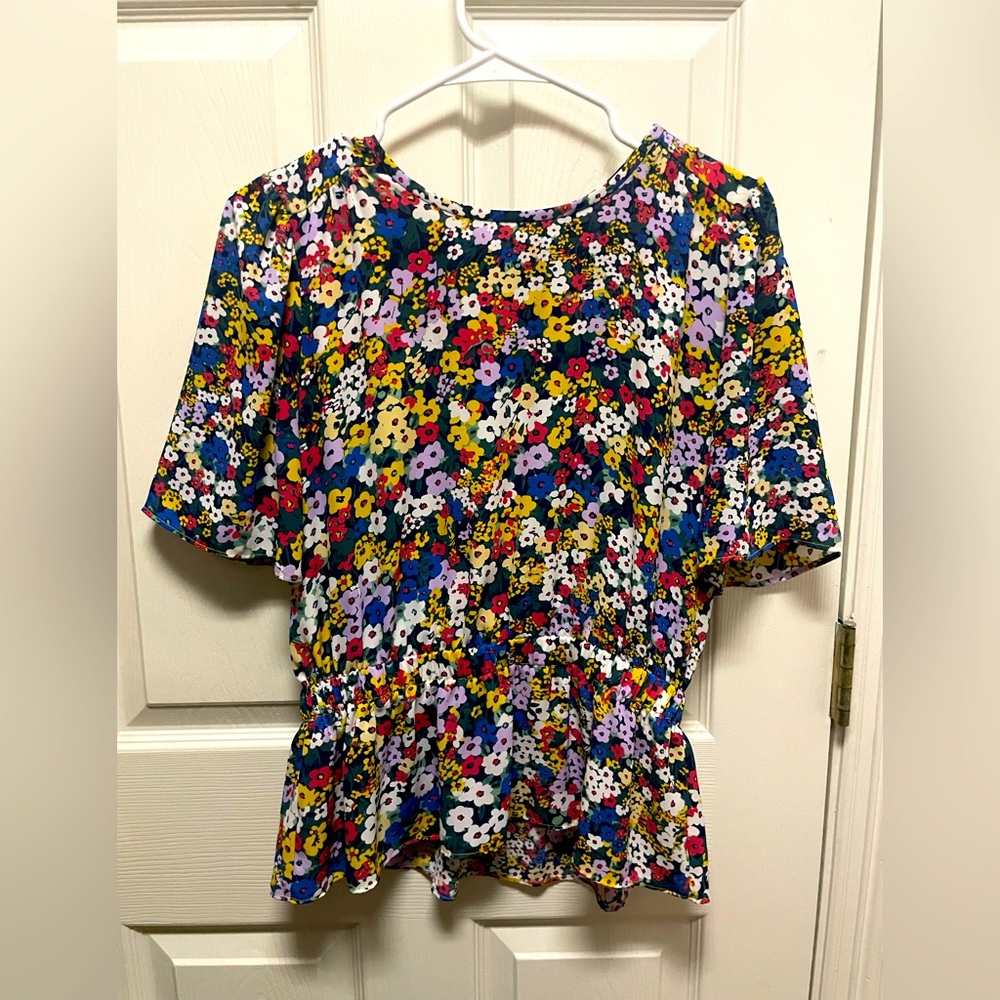 Ann Taylor Tops | Ann Taylor Pop Floral Puff Sleeve size XS